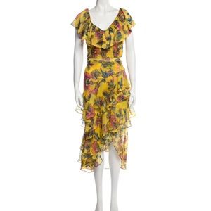 MISA LOS ANGELES Floral Print Midi Length Skirt and Top. Never been worn